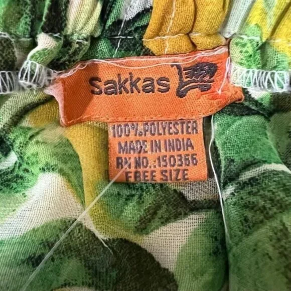 Sakkas Women's Maxi Skirt Lemon Print Tiered Asymmetrical Chiffon One Size Flowy - Picture 3 of 8